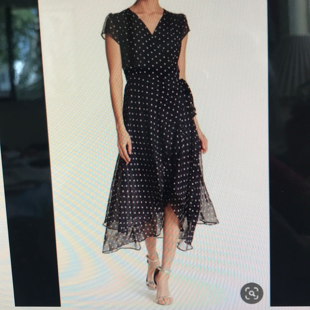 NWT ABS Collection polka dot wrap dress